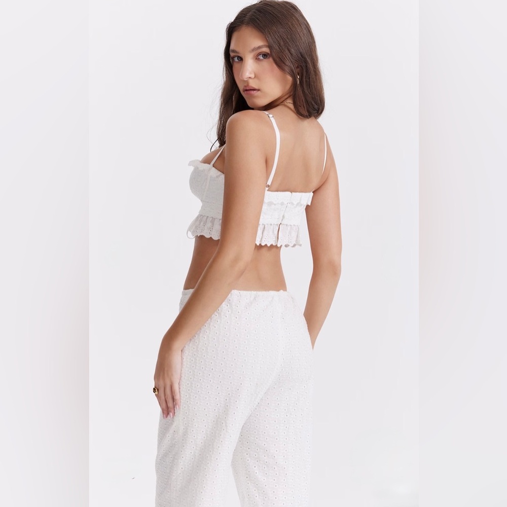 🟪Firm Price🟪House of CB Federico white Broderie Anglais bralette top - Picture 7 of 14